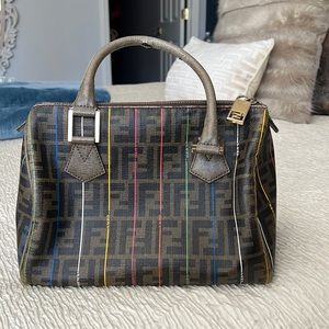 FENDI Boston Bag Zucca Coated Canvas Medium